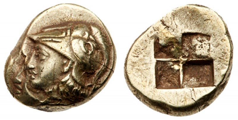 Ionia, Phokaia. Electrum Hekte (2.50 g), ca. 387-326 BC. Head of Athena to left,...
