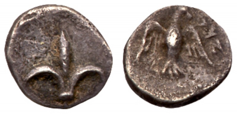 Judaea, Yehud (Judah). Silver 1/2 Gerah (0.45 g), ca. 375-332 BCE. Lily. Rev. 'Y...