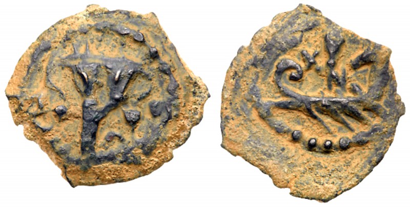 Judaea, Herodian Kingdom. Herod II Archelaus. &AElig; Prutah (1.09 g), 4 BCE-6 C...