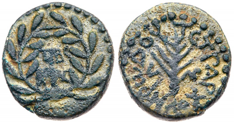 Judaea, Herodian Kingdom. Herod III Antipas. &AElig; Quarter (3.00 g), 4 BCE-39 ...