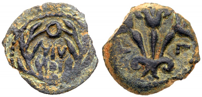 Judaea, Procuratorial. Valerius Gratus. &AElig; Prutah (1.72 g), 15-26 CE. Jerus...