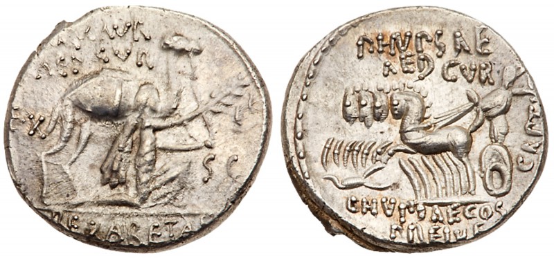 Jewish Reference Coinage, M. Aemilius Scaurus and Pub. Plautius Hypsaeus. Silver...