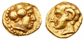 Kyrenaica, Kyrene. Electrum 1/10 Stater (0.81 g), ca. 331-322 BC. Female head right. Reverse: [IA], head of the youthful Karneios to left, with a ram'...