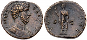 Aelius. &AElig; Sestertius (23.48 g), Caesar, AD 136-138. Rome, AD 137. L AELIVS CAESAR, bare-headed, draped and cuirassed bust of Aelius right. Rev. ...