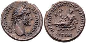 Antoninus Pius. &AElig; 33. (21.05 g), AD 138-161. Philippopolis in Thrace. Gargilius Anticus, hegemon. Laureate head of Antoninus Pius right. Rev. Th...