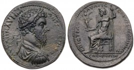 Marcus Aurelius, AD 161-180. AE 36 mm (23.34 g). Minted in Pergamon AD 169-175. Strategos Titos Klaudios Aristeas. Draped and lauareate bust right. Re...
