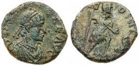 Zeno. &AElig; (4.37 g), second reign, AD 476-491. Constantinople, for use in Cherson. Diademed, draped and cuirassed bust of Zeno right. Reverse: Empe...
