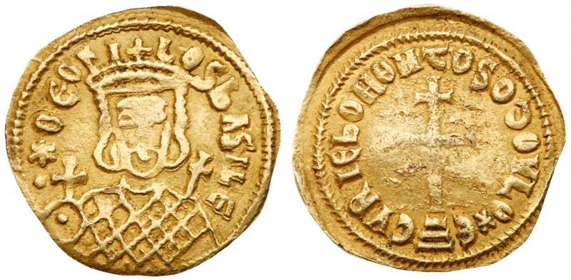 Theophilus. Gold Solidus (4.03 g), 829-842. Naples(?), 829-circa 831.*&Theta;EOF...