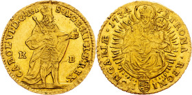 Charles VI., 1 Dukat 1734, KB, Kremnitz