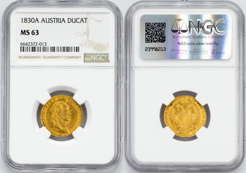 Franz I. (II.), 1 Dukat 1830, A, Vienna Habsburg, Franz I. (II.), 1 Dukat 1830, ...