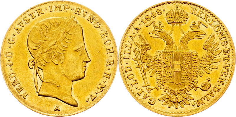 Ferdinand V., 1 Dukat 1848, A, Vienna Habsburg, Ferdinand V., 1 Dukat 1848, A, V...