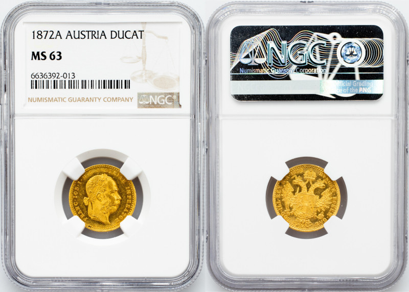Franz Joseph I., 1 Dukat 1872, Vienna Habsburg, Franz Joseph I., 1 Dukat 1872, V...