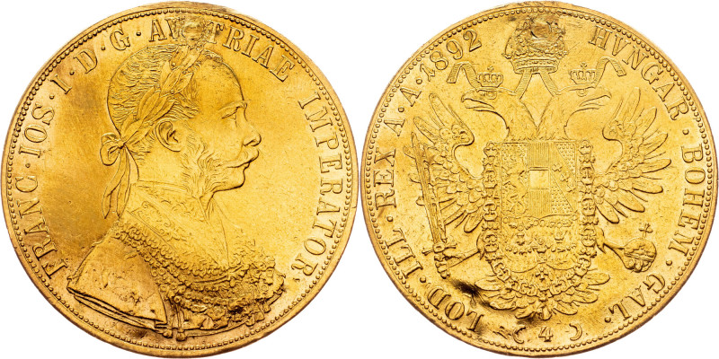 Franz Joseph I., 4 Dukat 1892, Vienna Habsburg, Franz Joseph I., 4 Dukat 1892, V...