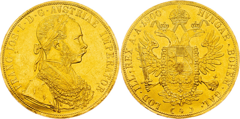Franz Joseph I., 4 Dukat 1900, Vienna Habsburg, Franz Joseph I., 4 Dukat 1900, V...