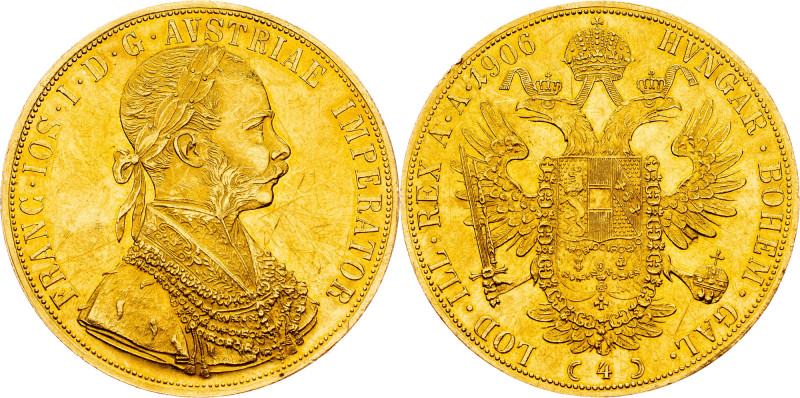 Franz Joseph I., 4 Dukat 1906, Vienna Habsburg, Franz Joseph I., 4 Dukat 1906, V...