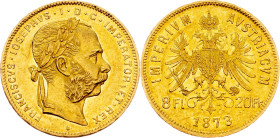 Franz Joseph I., 8 Gulden 1873, Vienna