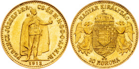 Franz Joseph I., 10 Korona 1912, KB, Kremnitz