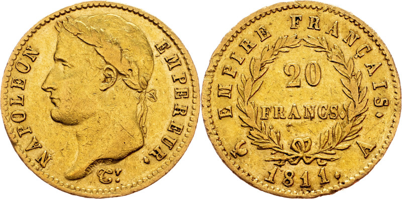 Napoleon I., 20 Francs 1811, A, Paris France, Napoleon I., 20 Francs 1811, A, Pa...