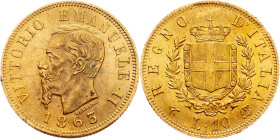 Vittorio Emanuele II., 10 Lire 1863, TBN, Turin
