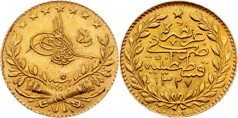 Mehmed V Reşâd, 25 Kurus 1327 (1913) 5, Konstantiniyye Ottoman Empire, Mehmed V ...