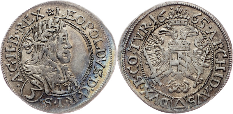 Leopold I., 3 Kreuzer 1665, Neuburg Austria-Hungary, Leopold I., 3 Kreuzer 1665,...