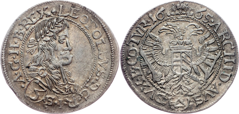 Leopold I., 3 Kreuzer 1665, Neuburg Austria-Hungary, Leopold I., 3 Kreuzer 1665,...