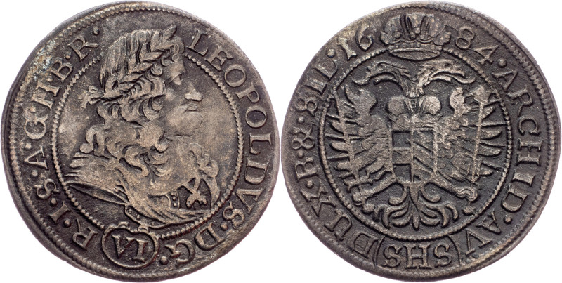 Leopold I., 6 Kreuzer 1684, SHS, Breslau Austria-Hungary, Leopold I., 6 Kreuzer ...