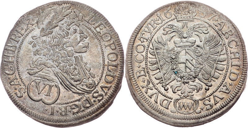 Leopold I., 6 Kreuzer 1687, MM, Vienna Austria-Hungary, Leopold I., 6 Kreuzer 16...