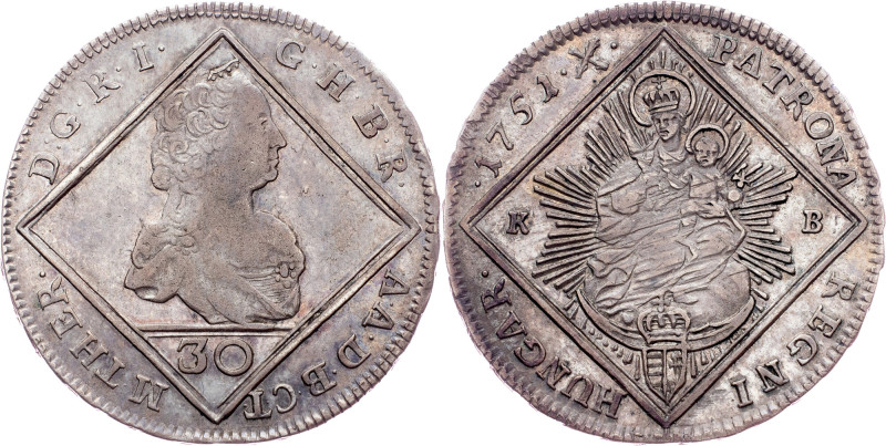 Maria Theresia, 30 Kreuzer 1751, KB, Kremnitz Austria-Hungary, Maria Theresia, 3...