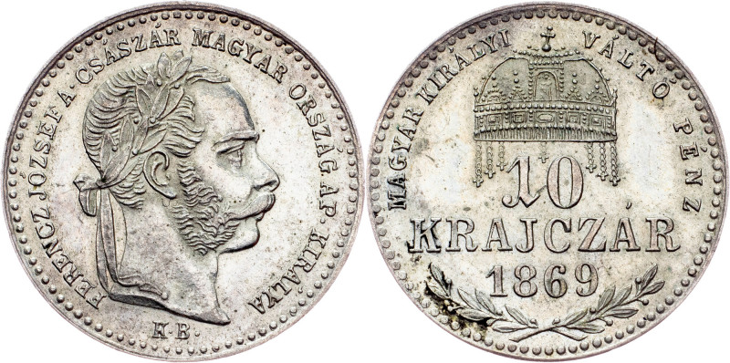 Franz Joseph I., 10 Krajczár 1869, KB, Kremnitz Austria-Hungary, Franz Joseph I....