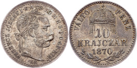 Franz Joseph I., 10 Krajczár 1870, KB, Kremnitz