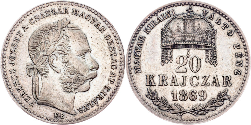 Franz Joseph I., 20 Krajczár 1869, KB, Kremnitz Austria-Hungary, Franz Joseph I....