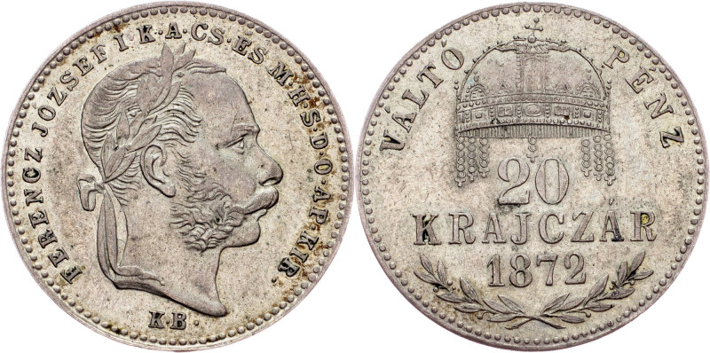 Franz Joseph I., 20 Krajczár 1872, KB, Kremnitz Austria-Hungary, Franz Joseph I....