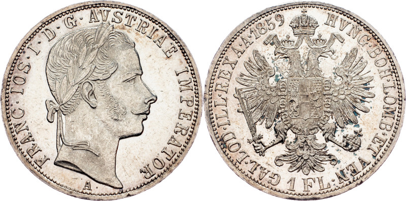 Franz Joseph I., 1 Gulden 1859, A, Vienna Austria-Hungary, Franz Joseph I., 1 Gu...