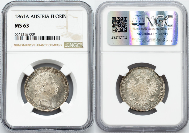 Franz Joseph I., 1 Gulden 1861, A, Vienna Austria-Hungary, Franz Joseph I., 1 Gu...