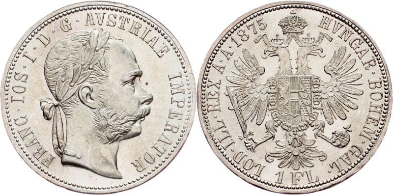 Franz Joseph I., 1 Gulden 1875, Vienna Austria-Hungary, Franz Joseph I., 1 Gulde...