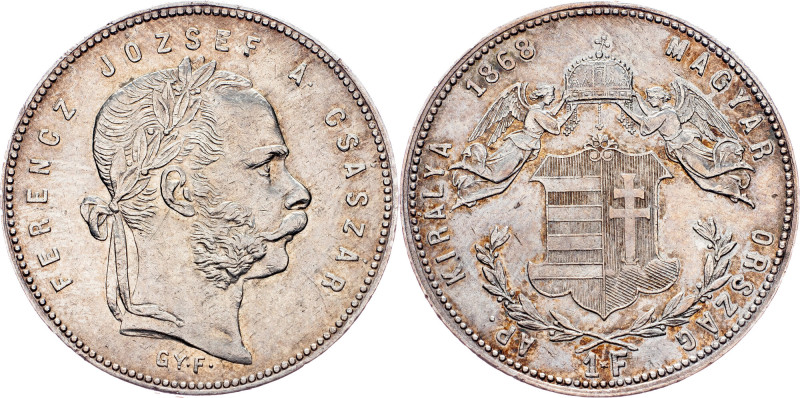 Franz Joseph I., 1 Forint 1868, GYF, Karlsburg Austria-Hungary, Franz Joseph I.,...