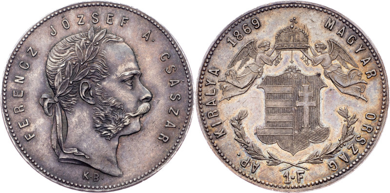 Franz Joseph I., 1 Forint 1869, KB, Kremnitz Austria-Hungary, Franz Joseph I., 1...