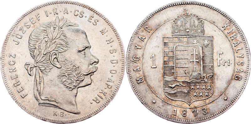 Franz Joseph I., 1 Forint 1873, KB, Kremnitz Austria-Hungary, Franz Joseph I., 1...