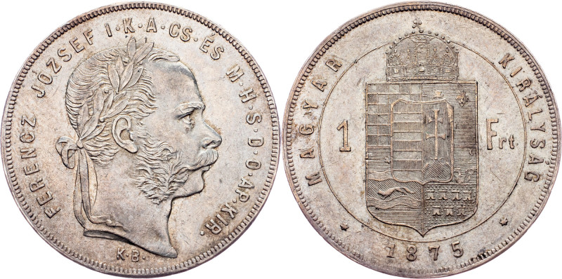 Franz Joseph I., 1 Forint 1875, KB, Kremnitz Austria-Hungary, Franz Joseph I., 1...