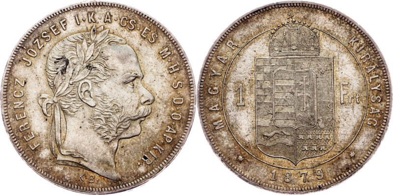 Franz Joseph I., 1 Forint 1879, KB, Kremnitz Austria-Hungary, Franz Joseph I., 1...