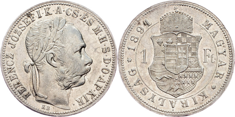 Franz Joseph I., 1 Forint 1891, KB, Kremnitz Austria-Hungary, Franz Joseph I., 1...