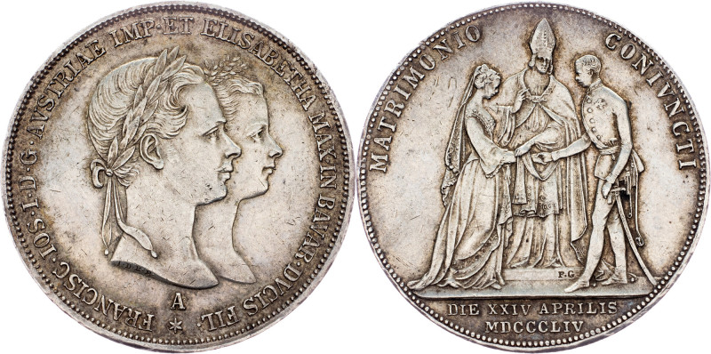 Franz Joseph I., 2 Gulden 1854, A, Vienna Austria-Hungary, Franz Joseph I., 2 Gu...