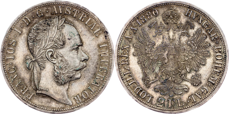 Franz Joseph I., 2 Gulden 1880, Vienna Austria-Hungary, Franz Joseph I., 2 Gulde...