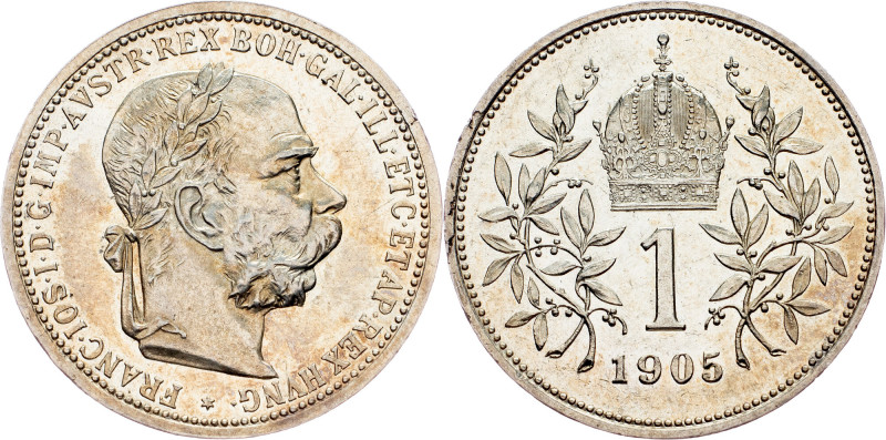 Franz Joseph I., 1 Krone 1905, Vienna Austria-Hungary, Franz Joseph I., 1 Krone ...