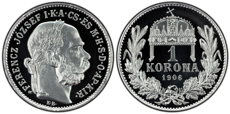 Franz Joseph I., 1 Korona 1906/2023, KB, Kremnitz Austria-Hungary, Franz Joseph ...