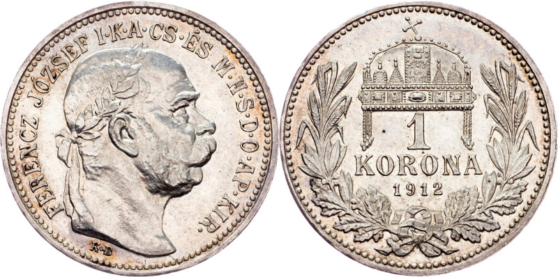 Franz Joseph I., 1 Korona 1912, KB, Kremnitz Austria-Hungary, Franz Joseph I., 1...