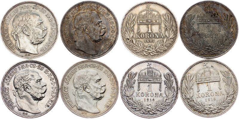 Franz Joseph I., 1 Korona 1895, 1912, 1914, 1916, KB, Kremnitz Austria-Hungary, ...