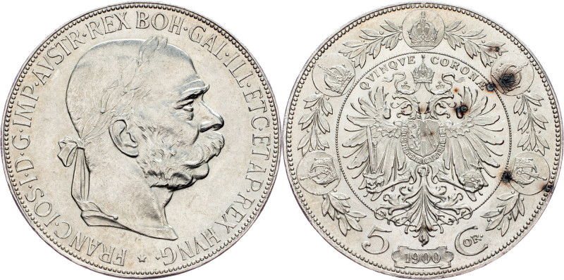 Franz Joseph I., 5 Krone 1900, Vienna Austria-Hungary, Franz Joseph I., 5 Krone ...