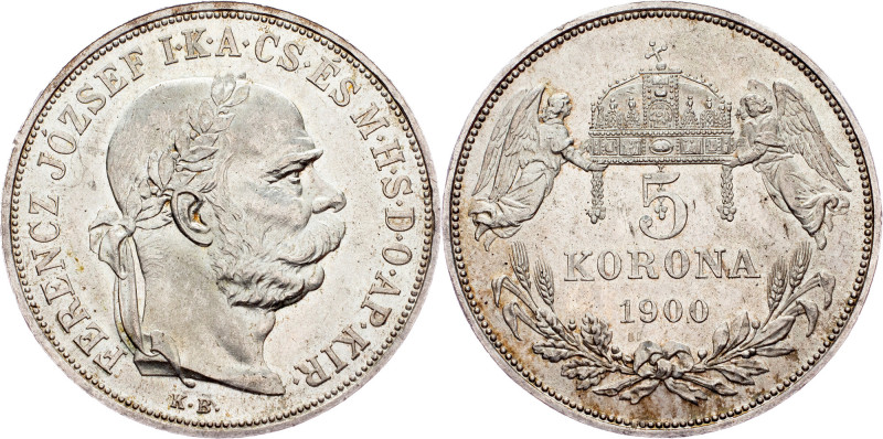 Franz Joseph I., 5 Korona 1900, KB, Kremnitz Austria-Hungary, Franz Joseph I., 5...
